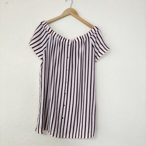 DR2 by Daniel Rainn Off-the-Shoulder Button Back Blouse Top Size Medium